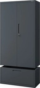 Modulárna kovová multifunkčná skriňa s vysokou zásuvkou antracitová MEGAN 1950 x 900 x 400 mm