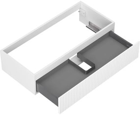 Mexen Rivel, kúpeľňová skrinka 100 cm, 1 zásuvka, drážkovaná, biela matná, 91A20-10023-1-BF01