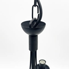Luster na reťazi ANTON 5xE14/15W/230V čierny