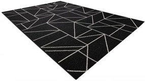 Koberec SIZAL FLOORLUX 20605 geometrický - čierny / strieborný