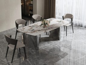Jedálenský stôl Modig 200 cm strieborný/mramor