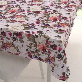Biante Dekoračný obdĺžnikový obrus Leona LN-075 Farebné kvety na smotanovom 100x140 cm