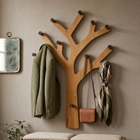 Dekorstudio Dubový nástenný vešiak v tvare stromu Oak Tree – prírodný dub