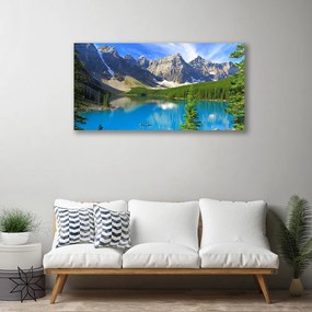 Obraz Canvas Jazero hora les príroda 140x70 cm