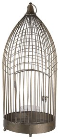 Kovový svietnik v tvare klietky na vtáčiky - Ø 30 * 69 cm