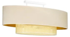 Duolla - Prisadený luster DOUBLE OVAL RATTAN 2xE27/15W/230V krémová/ratan