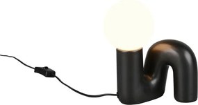 Čierna keramická stolová lampa (výška 21,5 cm) Quinn – Reality