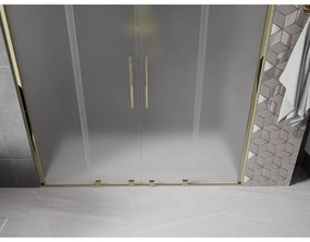 Mexen Velar Duo, posuvné sprchové dvere do otvoru 180 cm, 8mm sklo námraza, zlatá lesklá, 871-180-000-32-50
