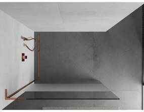 Mexen Kioto L, sprchová zástena Walk-In 120 x 200 cm, 8mm číre sklo-námraza, ružové zlato profil, 800-120-103-60-35