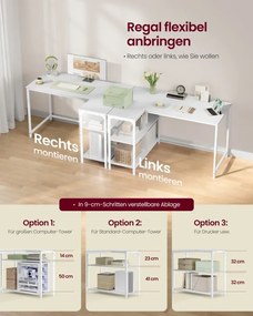 Rohový pracovný stôl LWD135WF01