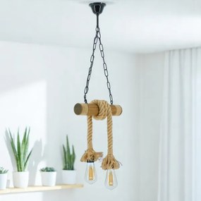 Luster na reťazi KOS 2xE27/60W/230V buk