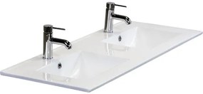 Kúpeľňový nábytkový set Dante 120 cm s keramickým dvojitým umývadlom Model 1 a zrkadlom dub Nebraska
