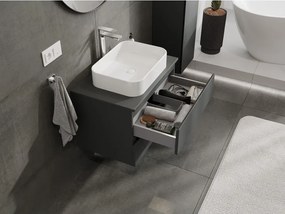 Mexen Orio, kúpeľňová skrinka 70 cm s hornou časťou, 2 zásuvky, grafitová matná, 91A10-07047-2-BFFC66