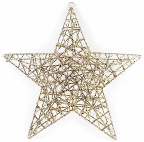 LED vánoční závěsná hvězda SANTA LILA I 45 cm růžovo-zlatá