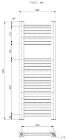 Erga Proper, vykurovacie teleso 800x300 mm, 314W, biela, ERG-LAV-PROP-8030-WH