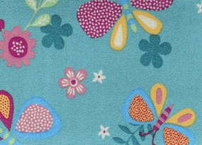 Koberce Breno Metrážny koberec PAPILLON 27, šíře role 400 cm, modrá, viacfarebná