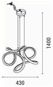 LED Luster na lanku LED/38W/230V 3000K