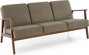 Trojmiestna pohovka z masívu MILANO 175 cm olivová/orech