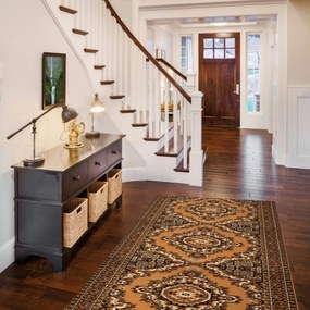 Alfa Carpets, Behúň na mieru TEHERAN T-102 beige, šíre 120 cm, béžová, chodba / predsieň