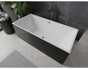 Mexen Nita, voľne stojaca vaňa 170 x 80 cm, biela-čierna, brúsený grafit prepad, 52091708075-95