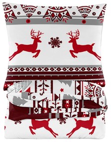 Obliečky z mikrovlákna JELEŇ A VLOČKA červené