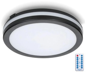 Kobi LED Kúpeľňové stropné svietidlo so senzorom LED/24W/230V pr. 30 cm čierna + DO KB0350
