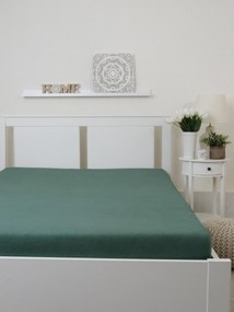 Froté plachta 200 × 200 cm - tmavo zelená