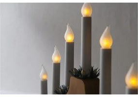 Adventný svietnik LED Imitácia plameňa, dub