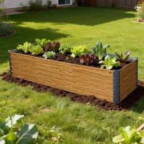 Vyvýšený záhradný záhon BestBerg VZ-1250RW / 1250 l / 240 × 90 × 58 cm / dekor dreva