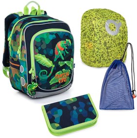 Veľká školská súprava Topgal ENDY 22055 B - batoh + peračník + vrecko na prezuvky + pláštenka na batoh