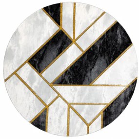 Koberec EMERALD exkluzívny 1015 kruh - glamour, marmur, geometrický čierny/zlatý