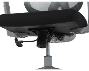 Kancelárska ergonomická stolička GRANT II — sieť, látka, sivá