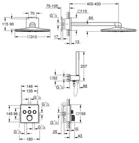 GROHE 34712000 - Sprchový set SMARTCONTROL 310 × 310 mm lesklý chróm