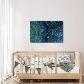 Obraz - Zeleno-modrý mramor (90x60 cm)