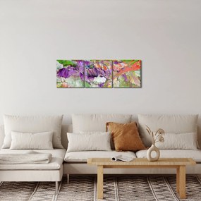 Obraz abstrakcie - maľba (s hodinami) (90x30 cm)