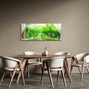 Obraz - Výhľad na tropickú záhradu (120x50 cm)