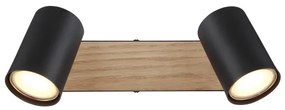 Globo 57911-2BW - Bodové svietidlo ROBBY 2xGU10/35W/230V čierna/hnedá