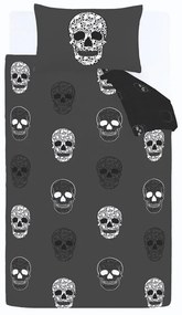 Tmavosivé detské obliečky na jednolôžko 135x200 cm Skulls – Catherine Lansfield
