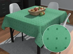 Biante Dekoračný štvorcový obrus PM-022 Štvorčeky na zelenom 100x100 cm