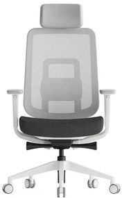 Kancelárska ergonomická stolička K42 White — sieť, látka, biela / viac farieb Modrá