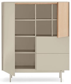 Vysoká komoda v dekore duba v béžovo-prírodnej farbe 100x120 cm Otto – Teulat