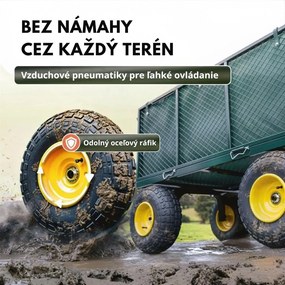 Transportný vozík HECTOR, max. 550kg, 110x75x52cm, zelený Gardebruk