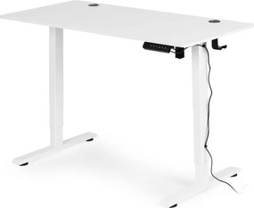 Elektrický nastaviteľný stôl 120 x 60 cm, nastaviteľná výška 72-117 cm, biely