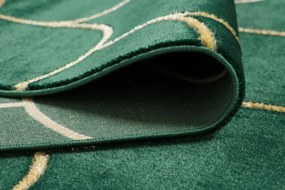 Koberec EMERALD exkluzívny 1021 glamour, styl art deco fľaškovo zelený / zlatý