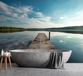 Gario Fototapeta Pohľad z móla na jazero a les Materiál: Vliesová, Rozmery: 350 x 245 cm