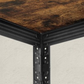 Regál s 5 policami, nastaviteľný, nosnosť 400 kg, rustikálny hnedý