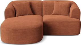 Menčestrová rohová pohovka v terakotovej farbe (ľavý roh/s leňoškou) Campi – Cosmopolitan Design