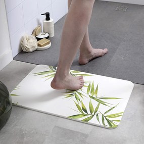 TENDANCE Predložka do kúpeľne Sofer Aiko, 39x60 cm, biela/zelená