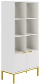 Knižnica Austin 80 cm biela/zlatá