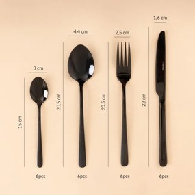 Súprava príborov B2LUGANO čierna 24 ks 854274